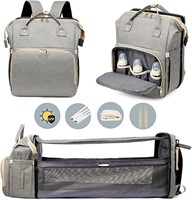 Multi-Functional Baby Travel Bag With USB GREY