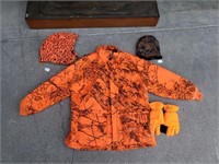 Blaze Orange Hunting Coat insulated with Gloves &