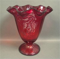 Fenton Ruby Red # 901 Dancing Ladies Ruffled Vase