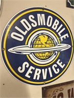Oldsmobile Service Porcelain Enameled Ad Sign