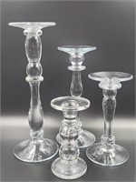 (4) Crystal Candlesticks, as is
