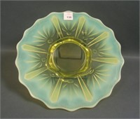 Fenton Topaz Opal Cactus Chop Plate