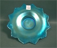 Czech/Loetz Blue Oil Spot Floral Underplate