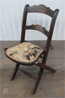 A Victorian Style Folding Chair