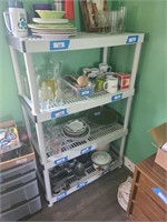 Plastic Shelving Unit, Contents Not Included,