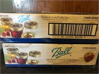 2 Boxes of Ball Quilted Crystal Jelly Jars