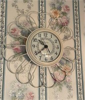 White Flower Wall Clock