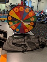 COUNTERTOP PRIZE WHEEL WITH CARRYING CASE.