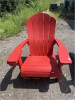 Red Adirondack chair