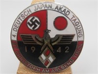 1942 GERMAN/ JAPAN FRIENDSHIP PIN 1 3/8" WIDE