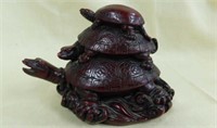 Stacked turtles figurine, 3.5" tall