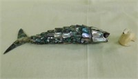 Vintage abalone shell articulated fish bottle
