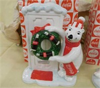 Two 1997 Coca-Cola polar bear figurines in boxes