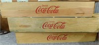 3 wooden Coca-Cola International bean bag crates,