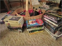 Lot: DVDs -VHS tapes -CD music basket (basement)