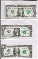 (3) "Liar's Poker" $1 Bills ~ RARE