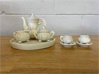 Vintage Cream Colored Bisque mini tea set