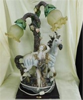 Ruby's Collection ornate table lamp w/ horse,