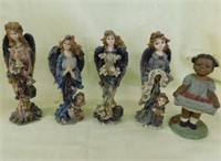 4 Boyds Bears angel figurines, 7" tall -