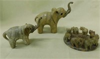3 good luck elephant figurines