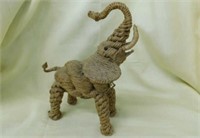 Twine good luck elephant figurine, 11" tall