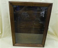 Wooden display case w/ hinged top, 15" x 11.5"