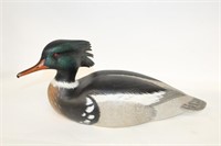 Carved  Red-Breasted Mershester Duck Decoy