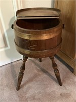 Vintage Sewing Bucket / Basket on 3 Turned Legs
