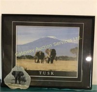 Elephant Picture titled tusk 29x23 and elephant