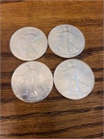 1 oz. Silver Eagles Mixed Dates (4 total per lot)