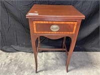 Side Table w/ Inlaid Wood Drawer