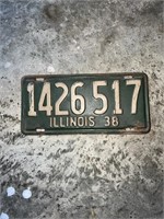 1938 IL License Plate