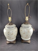 Pair of Butterfly Themed Table Lamps