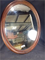 Wood Framed Oval Mirror
