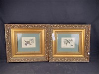Pair of framed artwork pieces