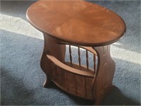Vintage wood end table 23"h