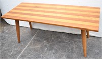 Mid Century Striped Two Tone Coffee Table