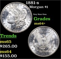 1881-s Morgan Dollar $1 Grades Choice+ Unc