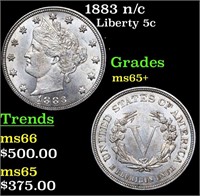 1883 n/c Liberty Nickel 5c Grades GEM+ Unc