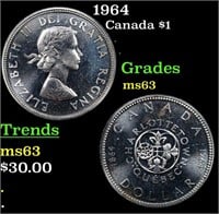 1964 Canada Dollar $1 Grades Select Unc