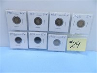 (7) Barber Dimes, 1905, 11, 12, 12D, 14D, 14, 16s