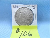1888 Morgan Silver Dollar, Exf-40