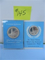 UN 25th Anniversary Solid Sterling Comm. Medal,