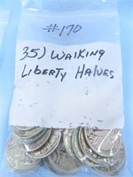 (35) Walking Liberty Halves