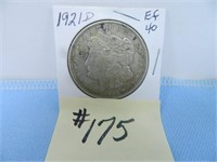 1921D Morgan Silver Dollar, Ef-40