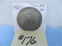 1921D Morgan Silver Dollar, Ef-40