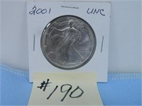 2001 American Silver Eagle Dollar, UNC