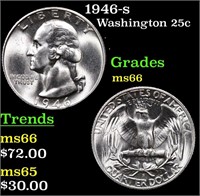 1946-s Washington Quarter 25c Grades GEM+ Unc