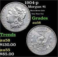 1904-p Morgan Dollar $1 Grades Choice AU/BU Slider