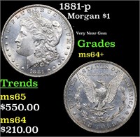1881-p Morgan Dollar $1 Grades Choice+ Unc